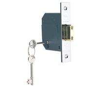 Yale British Standard 5 Lever Mortice Deadlock, High Security, Visi Pack, Suitable for External Doors, Chrome Finish, 3 Inch/76 mm