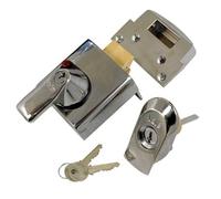 Yale Chrome Effect 60mm Night Latch, (H)90mm (W)90mm