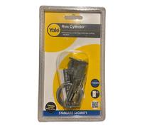 Yale Replacement Rim Cylinder, Suitable for Doors, 2 Keys Provided, P-chrome, 2 Keys, 38 - 57 mm