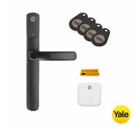 Yale Conexis L2 Smart Lock Black Smart Access Via App, Tags & Cards, Doorsense™, Auto Unlock, Wifi Bridge, 4 Key Tags Included