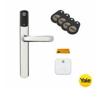 Yale Conexis L2 Smart Lock Chrome Smart Access Via App, Tags & Cards, Doorsense™, Auto Unlock, Wifi Bridge, 4 Key Tags Included
