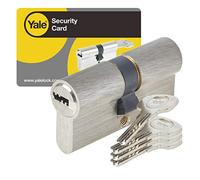 Yale 30X50 DB NI Removable Lock Cylinder 30 x 50 mm, 6 Pins - External, Interior, Entrance Door - YC1000+ - 4 Reversible Keys, Nickel-Plated