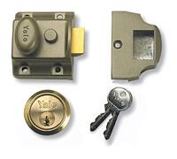 Yale Deadlatch Nightlatch Brass Cylinder 40 mm Backset x2 Keys B-723-ENB-PB-40
