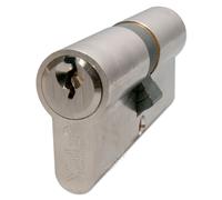 Yale Euro Double Cylinder, 3 Keys Supplied, Standard Security, Boxed, Suitable for All Door Types, Nickel Finish, 30:10:30 (70 mm)