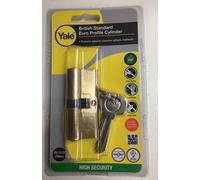 Yale Euro Cylinder PKM3030-PB KM Superior – 30/30 (70mm) Brass, 1 Star High Security