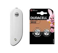 Yale EF-DC Easy Fit Alarm Door/Window Contact, White, DIY Friendly, Accessory for SR & EF Alarms, suitable for main access points & Duracell 2032 Twin Pack - silver