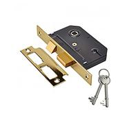 Yale Essentials 2.5 Inch/64 mm 3 Lever Sashlock, Easy Fitting Template and Instructions, Mortice Locks for Internal Doors Provides Door Latching in addition to Lock and Key Door Security, Chrome