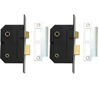 Yale Essentials Bathroom Privacy Lock, 2.5 inch/64mm Mortice Toilet/Restroom Door Sashlock with Easy Fitting Template and Instructions. (Chrome) (Pack of 2)