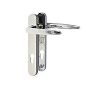 Yale Essentials Polished Chrome Effect Zinc Alloy Short Lever Door Handle (L)32mm (D)65mm, Pair