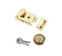 Yale Essentials Traditional 60mm Night Latch Front Door Lock for Secure Homes with Easy Fitting Template and Instructions, Yale Nightlatch, Suitable for Left and Right Hung Doors (Chrome) (Brass)