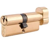 Yale PKMT3535-PB - KM Superior 1 Star Euro Cylinder Lock - Thumbturn - 35/35 (80mm) / 35:10:35 - Brass Finish - High Security
