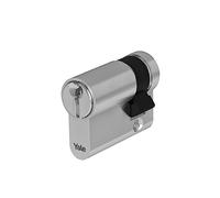 Yale European Standard Security Half Cylinder for Lock YC051KD404503N1 Nickel Plated, 50/10mm, 3 Keys
