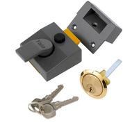 Yale Grey Brass Effect 40mm Left & Right-Handed Deadlock Night Latch, (H)70mm (W)62mm