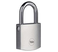 Yale High Security Brass Padlock with Chrome Finish Y120B/40/125/1 Body 40mm Boron Hardened Steel Shackle 3 Keys