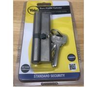 Yale Euro Double Cylinder P-ED4050-SNP - Nickel Finish, 3 Keys, Standard Security, 40:10:50 (100 mm)