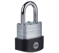 Yale High Security Heavy Duty 40mm Laminated Steel Padlock Open Hardened Shackle