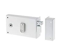 Yale Horizontal Wall Lock with Fouillot, 2 Keys, Right Version - for Grille and Gate, White, Right