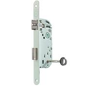 Yale Lock, 40 mm Axle, 135 mm Box - Certified NF Level 2 - Y75R-A40/B/SC - Reversible Bolt, Round End Headrest - Interior Door, Bedroom, Office - White, Strike and Key Included, Axe 40mm