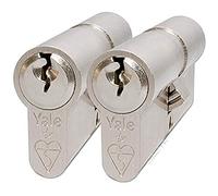 Yale KM3535-NP-KA Euro Double 1 Star Kitemarked Cylinder, 3 Keys Supplied, High Security, Boxed, Suitable for All Door Types, Nickel Finish, 35:10:35 (80 mm), Pack of 2