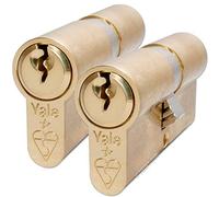 Yale KM3545-PB-KA Euro Double 1 Star Kitemarked Cylinder, 3 Keys Supplied, High Security, Boxed, Suitable for All Door Types, Brass Finish, 35:10:45 (90 mm), Pack of 2