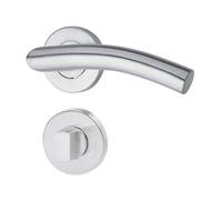 Yale L 90 Curved Handle with Bathroom Escutcheon