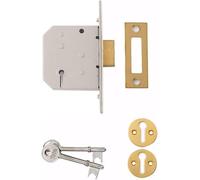 Yale Lever Deadlock 65mm Polished Brass