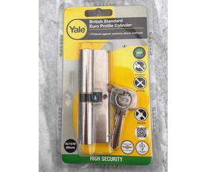 Yale Lock PKM4045-NP BS Euro Profile Cylinder Kitemark 45/10/40 95mm Chrome