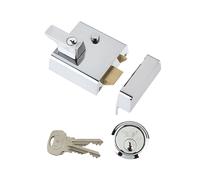 Yale P-2-CH-CH-40 - Double Locking Nightlatch - 40mm - Chrome Finish - High Security can be locked from inside with key