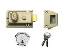 Yale Locks 630077101329 P77 Traditional Nightlatch 60mm Backset Nickel Brass Finish Sc Cylinder Box Yal77Enbsc
