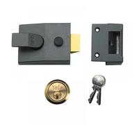 Yale Locks 89 Deadlock Nightlatch DMG Satin Chrome Cylinder 60 mm Backset Boxed