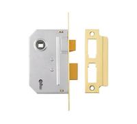 Yale 2 Lever Mortice Basic Security, Brass Finish, 3 Inch/76 mm