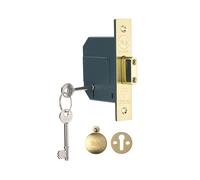Yale Locks 655620205025 Pm562 Hi-Security Bs 5 Lever Mortice Deadlock 81Mm 3In Polished Brass