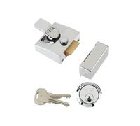 Yale Locks 85 Series Deadlocking Nightlatch Brlux, Chrome Or Dark Metal Grey (Dmg) (Chrome Finish 40mm Backset Box)