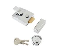 Yale Deadlock Nightlatch 89 60mm Backset Chrome Finish Box