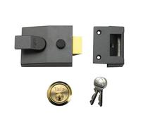Yale Locks 89 Series Deadlocking Nightlatch Brlux, Chrome Or Dark Metal Grey (Dmg) (Satin Chrome Cylinder 60mm Backset Visi)