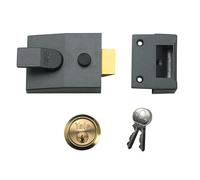 Yale Locks 89 Series Deadlocking Nightlatch Brlux, Chrome Or Dark Metal Grey (Dmg) (Satin Chrome Cylinder 60mm Backset Box)
