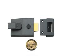 Yale Locks 89DMGPB Deadlock Nightlatch DMG Brass Cylinder 60mm Backset (Boxed)
