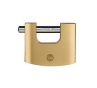 Yale Padlock Y114B/60/114/1 - 60mm Brass Shutter High-Security, Hardened Steel Shackle, 3 Keys