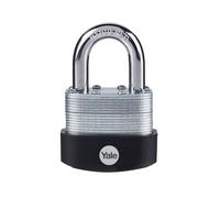 Yale - Y125B/50/129/1 High Security 50mm Laminated Steel Padlock - Open Hardened Steel Shackle - 3 Keys
