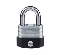 Yale - Y125B/60/133/1 High Security 60mm Laminated Steel Padlock - Open Hardened Steel Shackle - 3 Keys