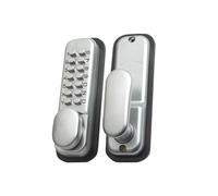 Yale Locks P-dl02-sc Push Button Door Lock Chrome Finish Hold Open Function in Metallic Silver Yale Locks Metallic Silver