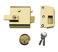 Yale Locks P1 Double Security Nightlatch 60mm Backset Brasslux Fin...