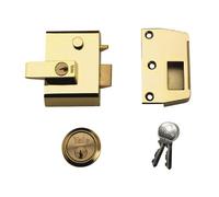 Yale Locks P2 Double Security Nightlatch Brlux, Chrome Or Dark Metal Grey (Dmg) (Brlux Finish 40mm Backset Visi)