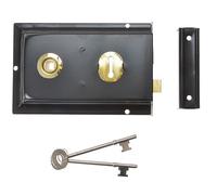 (99) Yale Rim Lock, Black, P-334-BL, New