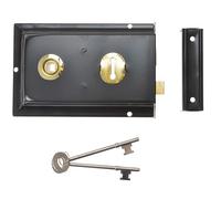 (99) Yale Rim Lock, Black, P-334-BL, New