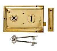 Yale P-334-BPB Rim Door Lock - Brass