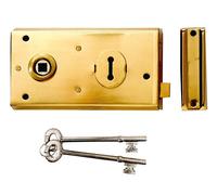 Yale Locks P401GRY Rim Lock 138 x 76mm - Polished Brass Finish (Visi Pack)