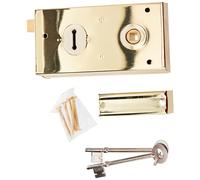 Yale Locks P401GRY Rim Lock 138 x 76mm - Polished Brass Finish (Visi Pack)