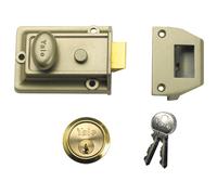 Yale Locks P77 Traditional Nightlatch 60mm Backset Nickel Brass Fi...