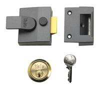 Yale P85 Nightlatch 40mm Front Door Lock Dark Grey Metallic Brass P-85-DMG-PB-40
